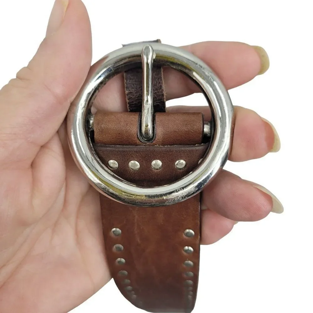 Womens Italian Leather Belt M 34
